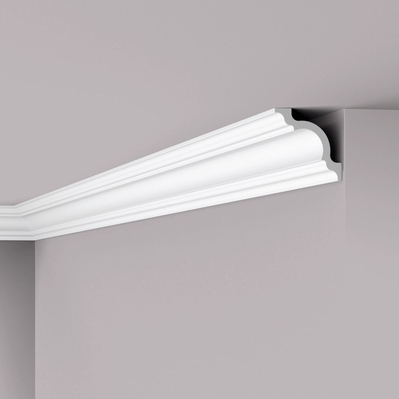 NOMASTYL® NMC 2m Ceiling Coving on plain wall and ceiling Decormania UK